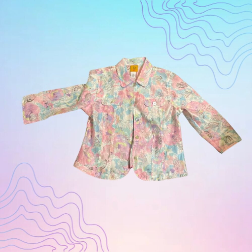 RUBY RD. Pastel Watercolor Print Blouse Women’s 12P